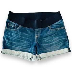 NWOT Great Expectations Size M (8-10) Cuffed Denim 5.5” Inseam Maternity Shorts